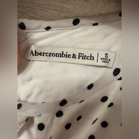 Abercrombie & Fitch Dress Size S Women’s Long Sleeve High Neck Polka Dot Mini - Picture 3 of 8